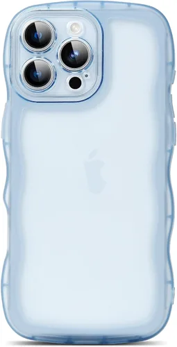 Vista 32 de SKYLMW Funda compatible con iPhone 12 Pro, diseño de ondas rizadas kawaii, borde chapado de lujo, elegante parte trasera transparente brillante, TPU