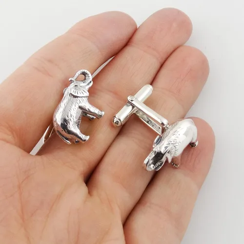 Vista 2 de FashionJunkie4Life Gemelos para hombre, plata de ley 925, 1 par