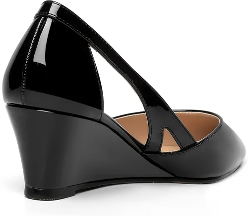 Vista 5 de Zapatos de tacón bajo con cuña y puntera puntiaguda para mujer, de 2 pulgadas