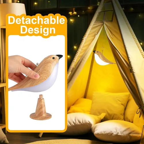 Vista 5 de Deogos Paquete de 2 Lámparas de Mesa Lindas con Forma de Pájaro, Control Táctil/Brillo Regulable/3 Temperaturas de Color/Lámpara de Escritorio