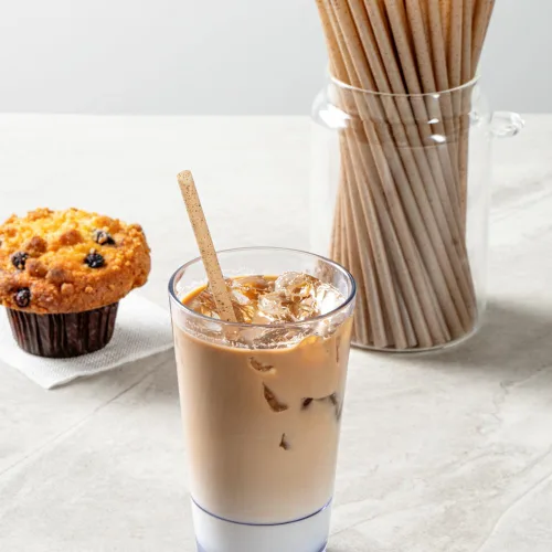 Vista 4 de Restaurantware-Basic Nature Disposable Straws,Sustainable Straws - Sturdy, Won't Alter Flavors, Brown PLA/Coffee Ground Straw, For Hot And Cold