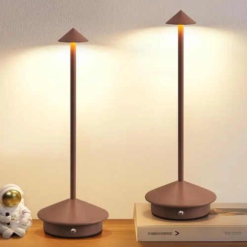 Vista 14 de Juego de 2 lámparas de mesa modernas inalámbricas, lámparas de escritorio LED portátiles, iluminación con batería recargable de 5000mAh