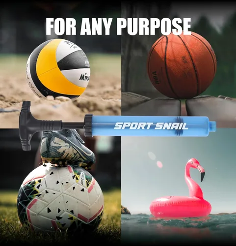Vista 7 de Bomba de mano para pelotas – Bomba de aire portátil con aguja de 3 piezas y estuche compacto – Inflador de pelota deportiva pequeña – Voleibol