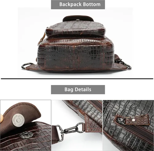 Vista 213 de LUKZIJAES Bolso bandolera de cuero genuino para hombre