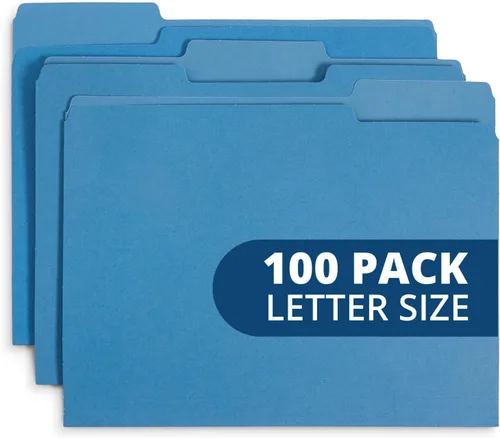 Vista 17 de Blue Summit Supplies 100 carpetas de archivos, cartas, colores surtidos