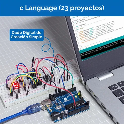 Vista 7 de SunFounder Kit de inicio completo de proyecto compatible con Arduino UNO R3 Arduino IDE/Scratch Coding con 42 tutoriales detallados en línea