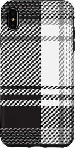 Vista 11 de Black White Grey Plaid Winter Fall Halloween Pattern Design Case for iPhone 17