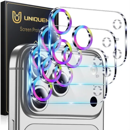 Vista 86 de UniqueMe para Paquete de 3 Protectores de Lente de Cámara para iPhone 15 Pro/iPhone 15 Pro Max, [Protección contra Caídas] [Compatible con Fundas]