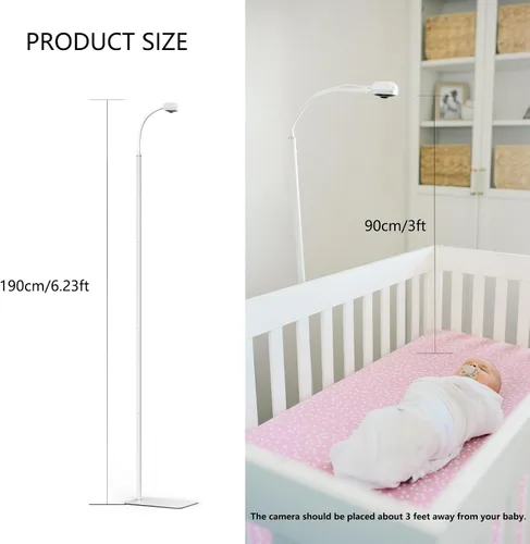Vista 8 de Luna - Monitor de cámara de bebé WiFi de 2.4 GHz y soporte de piso, monitor de respiración infantil sin sensores, monitoreo inteligente de IA