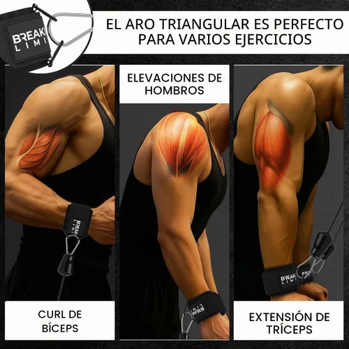 Vista 2 de Breaking Limits Muñequeras para gimnasio - Correas de muñeca para máquinas de cable Lateral Raise Attachment, Cable Wrist Cuffs, Weight Lifting