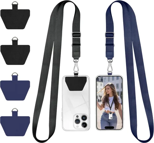 Vista 17 de Doormoon Cordón para teléfono, correa ajustable universal para el cuello, para llaves, insignias de identificación, cordón para teléfono celular