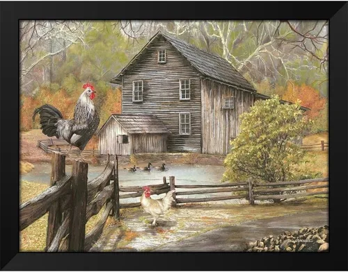 Vista 2 de ArtDirect - Wargo, Ed 18x15 Black Modern Framed Art Print Titled: Down on the Farm I