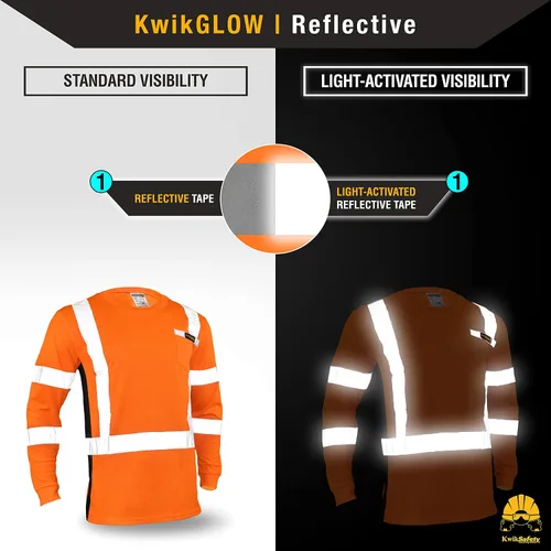Vista 4 de KwikSafety Operator Long Sleeve Safety Shirts Class 3 ANSI OSHA Hi Vis PPE
