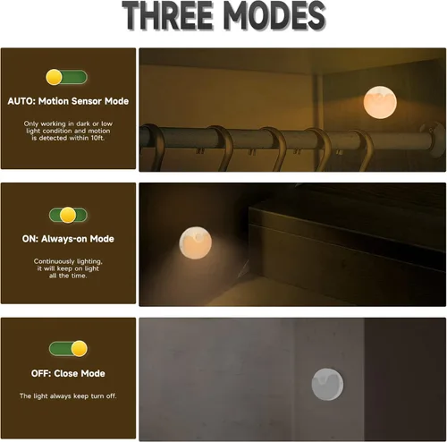 Vista 5 de Luz nocturna LED, luz de armario recargable, sensor de atardecer a amanecer, luz nocturna pequeña que se enciende y apaga automáticamente