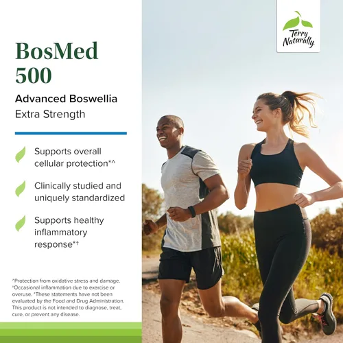 Vista 3 de Terry Naturally BosMed - Soporte articular y pulmonar - 120 unidades BosPure, Boswellia. Apoyo a la salud pulmonar, respiratoria y articular. 120