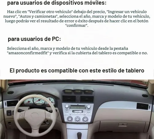 Vista 2 de Alfombrilla de cubierta de salpicadero para Toyota Solara 2004 2005 2006 Beige