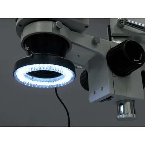 Vista 4 de AmScope Luz de anillo de microscopio LED-64-ZK con adaptador, blanco