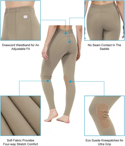 Vista 5 de FitsT4 - Mallas de equitación para niños pantalones de equitación flexibles para la rodilla pantalones de escuela ecuestre para niñas