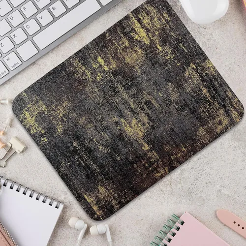 Vista 5 de Glod Mordern - Alfombrilla de mouse pequeña dorada, rectangular, negra, para computadora de viaje, para laptop, alfombrilla de escritorio
