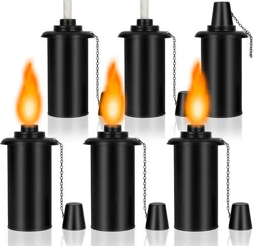 Vista 10 de Recipientes de repuesto para antorchas, linternas recargables de bambú para linterna, repuesto para patio, terraza, jardín, fiesta, paisaje