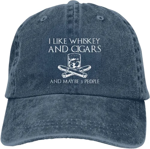 Vista 85 de Philysonic Funny Hat I Like Whisky and Cigars and Maybe 3 People Sombreros para Hombres Gorras de Béisbol Gorras Ajustables