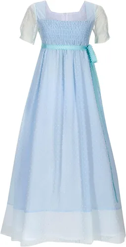 Vista 13 de Yejue Royal Colonial - Disfraz de princesa para niña Hamilton Show Cosplay Medieval Victorian Vestido escénico para el escenario Versión negra
