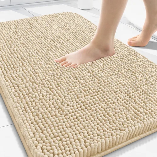 Vista 124 de Arotive Alfombras de baño de felpilla extrasuaves y absorbentes, de 24 x 16 pulgadas, lavables a máquina, parte trasera de goma antideslizante