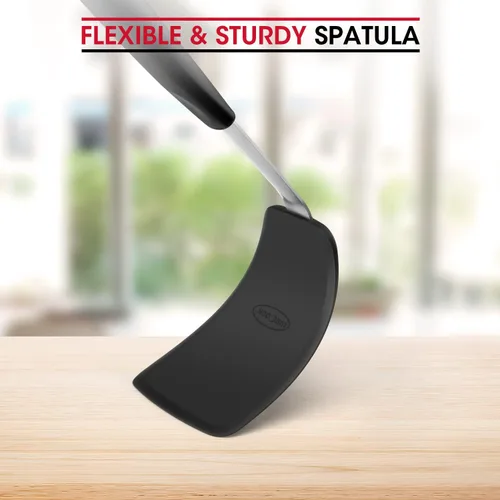 Vista 8 de Unicook Espátula de silicona flexible, volteador, 600 F, resistente al calor, ideal para voltear huevos, hamburguesas, crepes y más, pequeña