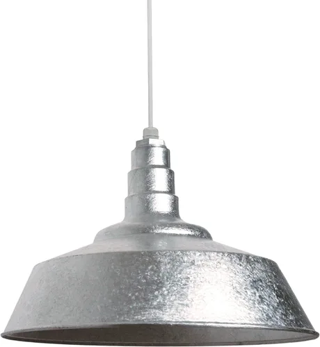 Vista 18 de Steel Lighting Co. Manhattan Warehouse Light Colgante montado en el techo Cúpula de 20 pulgadas vástago de 12 pulgadas Luz de granero