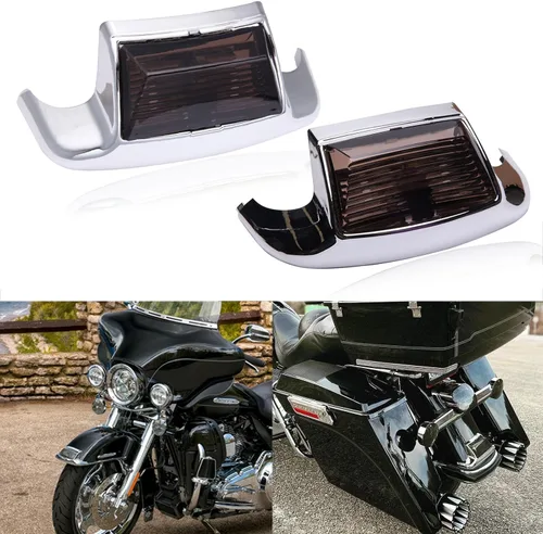 Vista 8 de Rich Choices Luces LED de guardabarros delantero ámbar y luces LED rojas de extremo de guardabarros trasero compatibles con Harley Road King Electra