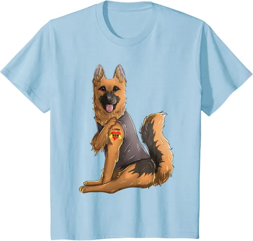 Vista 7 de Camiseta de perro con tatuaje de pastor alemán I Love Mom para el día de la madre, Negro, S