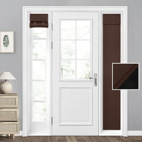Vista 64 de HOMEIDEAS Cortinas 100% Opacas para Luces Laterales de Puerta Principal, Cubierta de Ventana de Puerta de Aula, Persianas de Privacidad