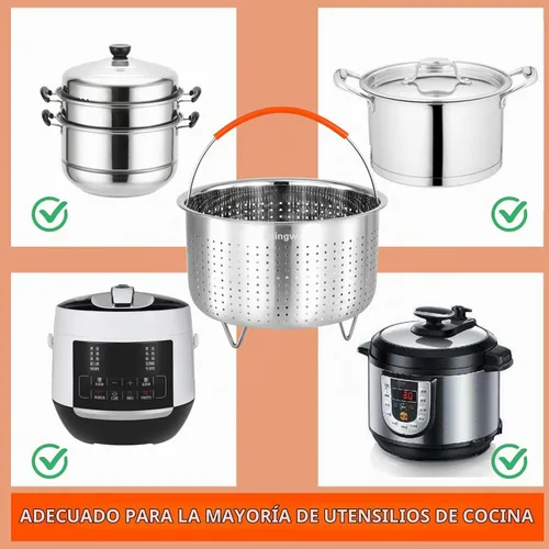Vista 8 de Cesta de vapor para Instant Pot, inserto de cesta de vapor de verduras de acero inoxidable para ollas (3 cuartos)