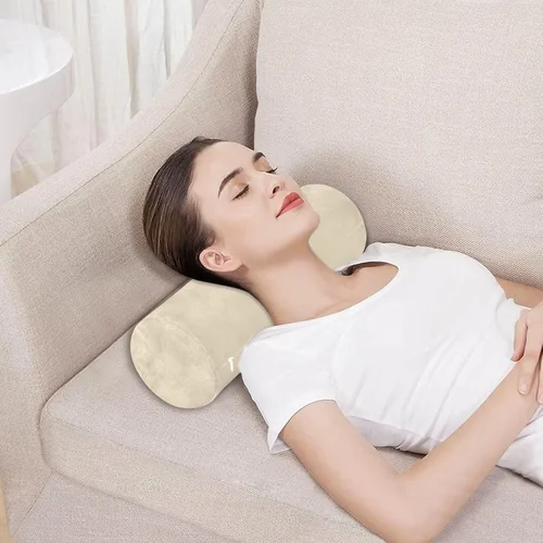 Vista 5 de Yuiboo Almohada de almohada de cuello pequeño beige decorativa de 5.5 x 17 pulgadas, almohadas redondas pequeñas para sillas cilíndricas de espuma