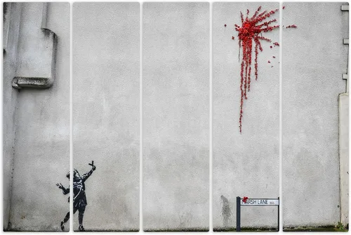 Vista 7 de BANKSY - Lienzo decorativo para pared de San Valentín, varios tamaños (3 piezas, mediano)