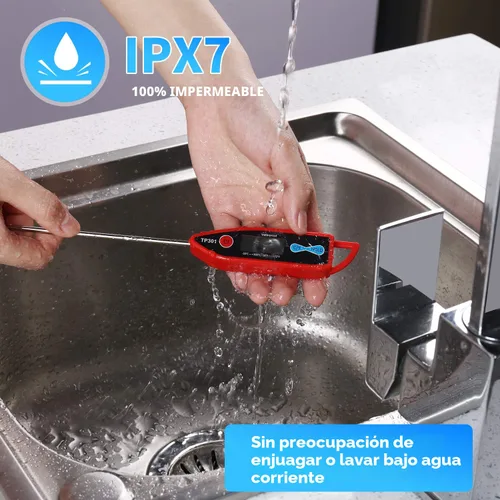 Vista 2 de Yacumama Termómetro digital de agua para líquidos, velas, lectura instantánea con resistente al agua para alimentos, carne, leche, sonda larga