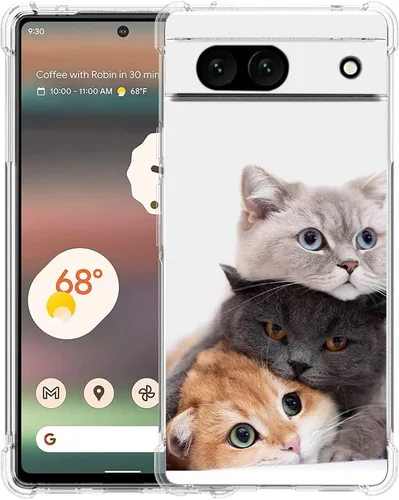 Vista 30 de Funda para Google Pixel 7a, diseño de mariposas azules, rosas, protección contra caídas, a prueba de golpes, TPU de cuerpo completo, resistente a