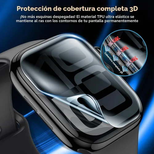 Vista 4 de LK 4Pack for Apple Watch Series 12/11/10 46mm Privacy Screen Protector Negro