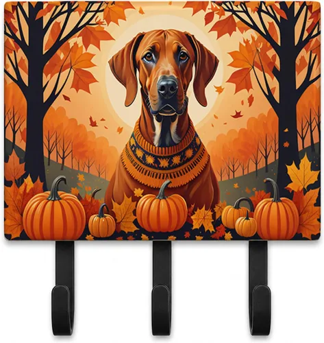 Vista 51 de Affenpinscher - Correa de otoño o llavero Affenpinscher Fall artwork on ceramic tile with three steel hooks for keys, leashes, towels