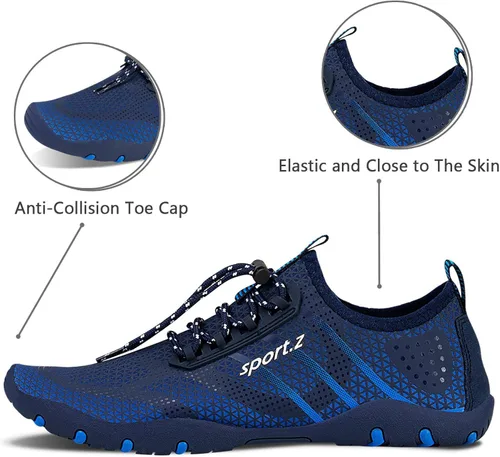 Vista 5 de WateLves - Zapatos de agua para hombres y mujeres, para natación, para la playa, la piscina, surfear, hacer yoga o aeróbics acuático, calcetines