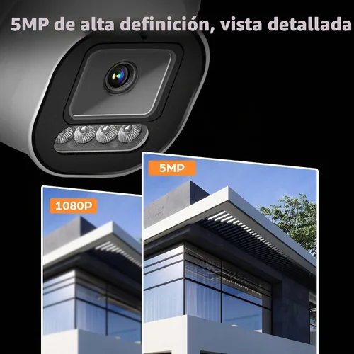Vista 2 de TIGERSECU Cámara de seguridad domo gran angular de 5MP para DVR TVI/CVI/AHD