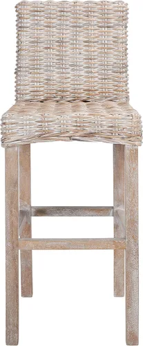 Vista 12 de SAFAVIEH Furniture - Taburete de bar Tobie Rattan - Altura del asiento de 29.53 pulgadas - Marrón miel lavado - Madera de mango - Diseño de asiento