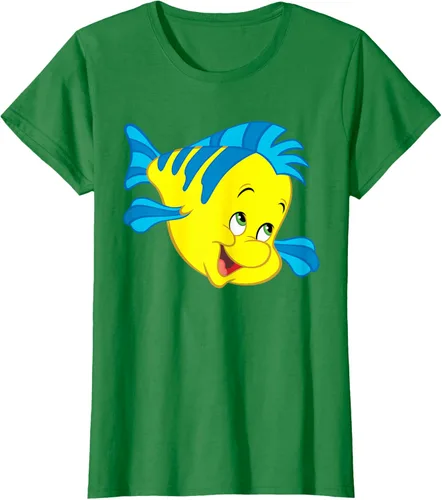 Vista 33 de Disney Camiseta de disfraz de cara grande de la Sirenita Flounder Sidekick