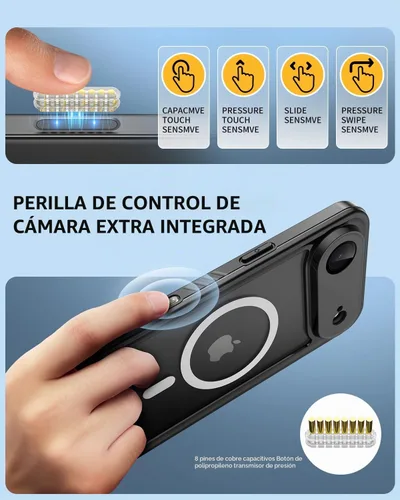 Vista 4 de Lanhiem - Funda magnética para iPhone 17 Air impermeable, protector de pantalla integrado y protección de cámara, [compatible con MagSafe] carcasa