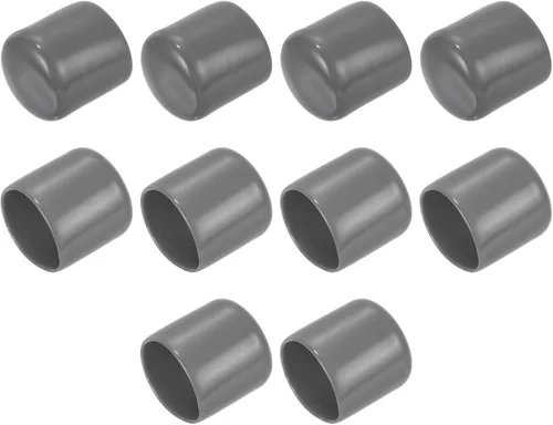 Vista 225 de uxcell 10 tapas de goma para extremos de 0.591 in de identificación, tapa de extremo redondo, protectores de rosca de tornillo, color negro