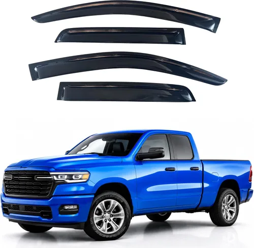 Vista 290 de IG - Visera para ventana para Ford Bronco y F150-F350 1980-1996, deflector lateral tipo cinta adhesiva, resistente, contra lluvia y viento
