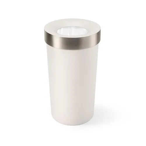 Vista 9 de UMBRA Vento - Bote de basura para cocina con parte superior abierta, gran capacidad de 16 galones (62 litros), color gris Gris/Níquel