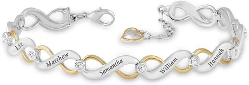 Vista 2 de The Danbury Mint Pulsera de diamantes personalizada para el Día de la Madre - 8 nombres