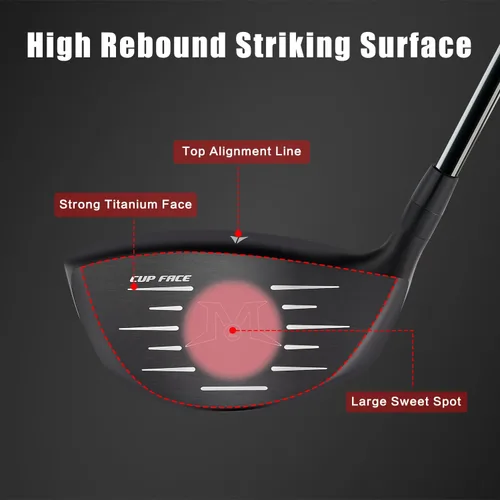 Vista 2 de MAZEL Drivers de Golf de Titanio para Hombres, Diestros, 460CC