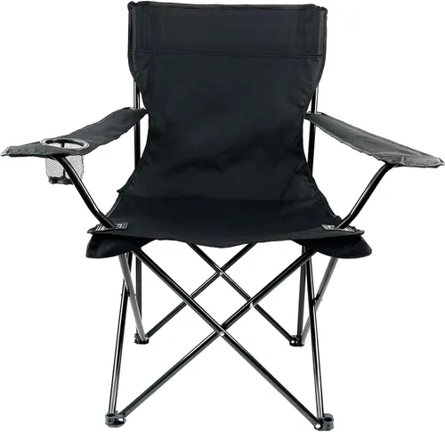 Vista 5 de Silla plegable portátil para acampar al aire libre [grande] (negro)